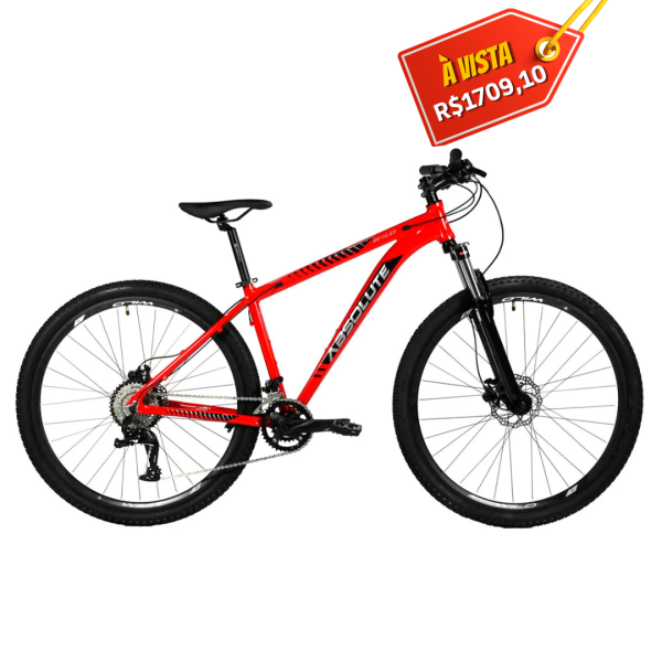 Bicicleta 29 Absolute Wild 2x9V Freio Hidráulico k7 e Trava de cor predominante vermelha
