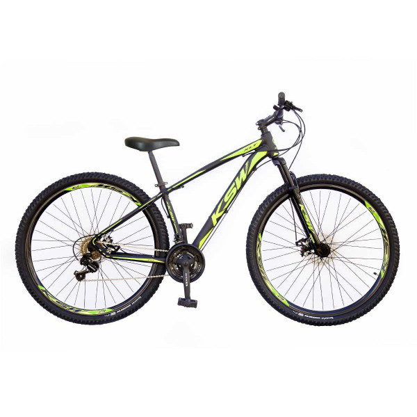 Bicicleta Ksw Xlt 2020 Disc M T17 Aro 29 Susp. Dianteira 21 Marchas - Preto/verde