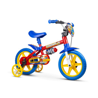 Bicicleta Infantil Aro 12 Masculina Nathor Fireman de Rodinha