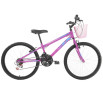 Bicicleta Infantil aro 24 Rosa com Cestinha