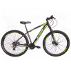 Bicicleta Aro 29 KSW XLT 2020 Altus 24v Hidráulico na cor preta e escrita verde limão